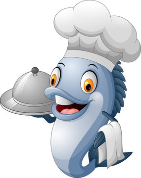cartoon chef fish