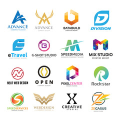 Alphabet letters logo set. logo design template elements for your application or company.