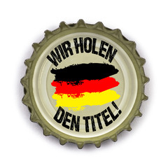 Wir holen den Titel! Kronkorken Deutschlanfarben