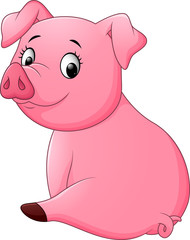 Cartoon adorable baby pig