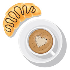 Cappuccino and croissant