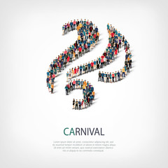 carnival people sign 3d