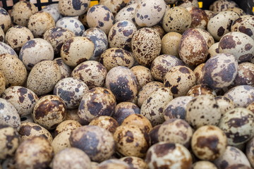 Quail eggs  for sale at city market. Baku. Azerbaijan