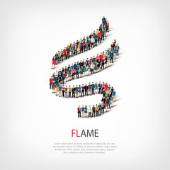 flame symbol people 3d