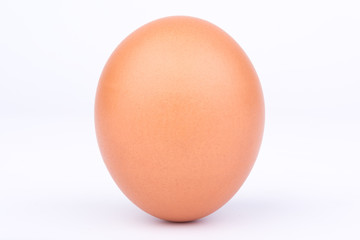Close up of an egg isolated on white background