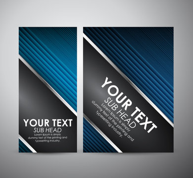 Abstract vector modern brochure design template with blue geometric hi-tech background.