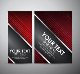 Abstract vector modern brochure design template with red geometric hi-tech background.