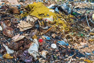 Dumping Trash Outdoors