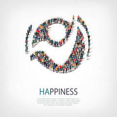 happiness people sign 3d