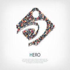  hero people sign 3d