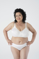 Fototapeta premium Despite overweight she feels beautiful
