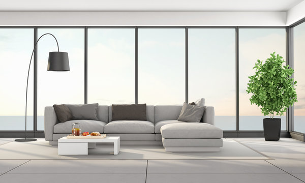 Contemporary living room of a holiday villa