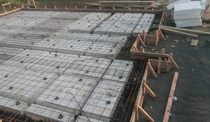 concrete foundation with insulation material