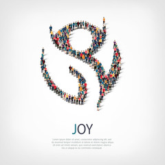 joy people sign 3d