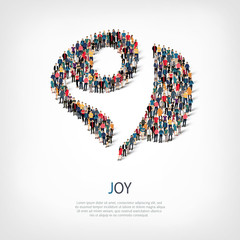 joy people sign 3d