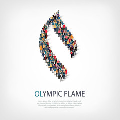 olympic flame people  3d