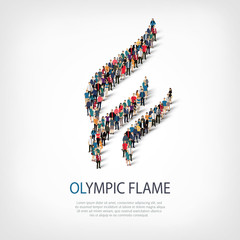 olympic flame people  3d