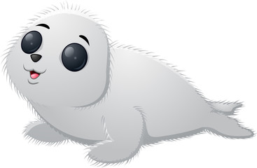 Illustration of cartoon baby seal