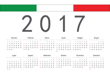 Italian 2017 year vector calendar