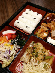 japanese cuisine. bento lunch box set