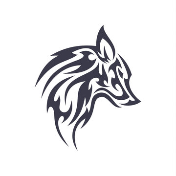 Tattoo wolf animal vector logo for unique modern business sign isolated illustrations