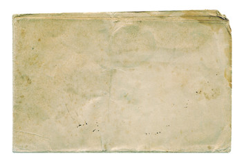Shabby paper blank with old spots. Vintage texture for design.