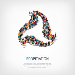 propitiation people sign 3d