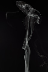 White smoke isolated on black