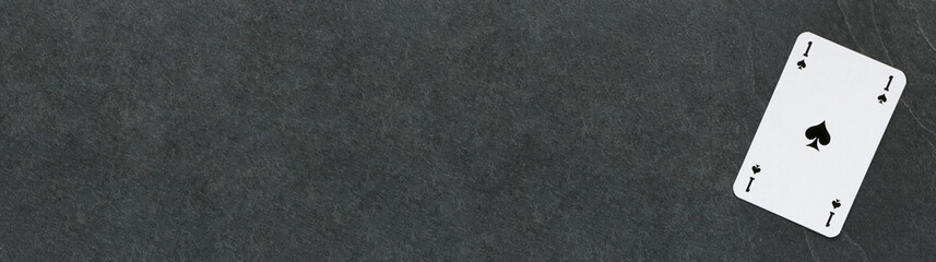 As de pique sur ardoise / carte &agrave; jouer / casino... banni&egrave;re