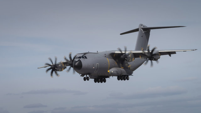 Miltary transport aircraft in flight