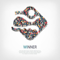 winner people sign 3d