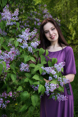 girl in a lilac dress and lilac