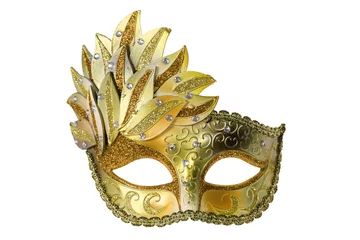 Gordijnen Carnival Venetian mask isolated on white background with clipping path. © Piotr Pawinski