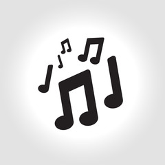 music note symbol, music sign, flat icon, pictogramm