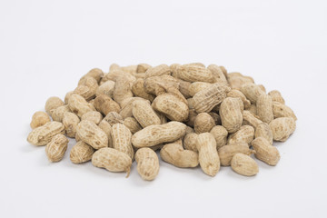 peanuts isolated on white background.