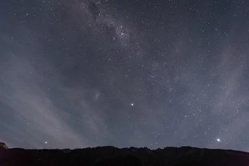 Deurstickers mt. cook at night with stars in the sky © hui_u