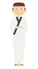 板前　男性　全身　働く人々