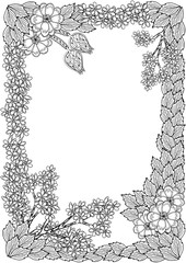 Pattern for coloring book. Ethnic retro design