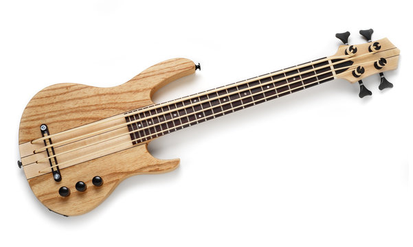 mini bass guitar isolated