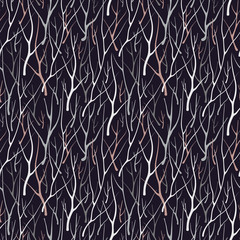 Seamless pattern with silhouette branches