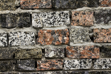 Horizontal stone wall of a nature rock
