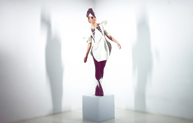Girl in futuristic clothes