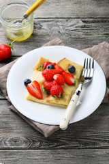 summer breakfast pancake with fresh berries