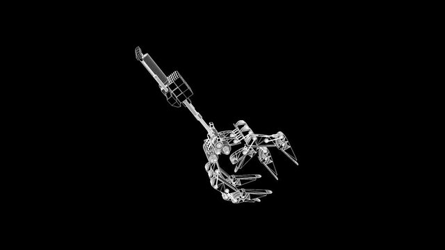 Robo Hand 3D Hologram Loop
