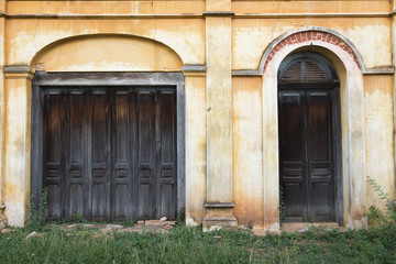 old door and old wall