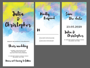 Watercolor Wedding Invitation Card 