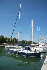 Fototapeta na wymiar Porto di Cattolica. Yachts in the port