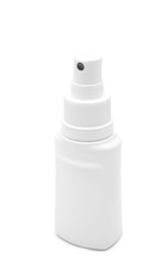White container of spray bottle isolated on white background
