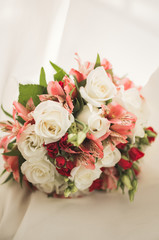 Wedding perfect bridal bouquet of different flowers