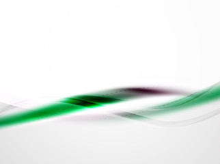 Fototapeta premium Futuristic green color in wave template